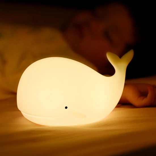 Lampada da tavolo per bambini in silicone con lampada animale ricaricabile tramite USB creativa