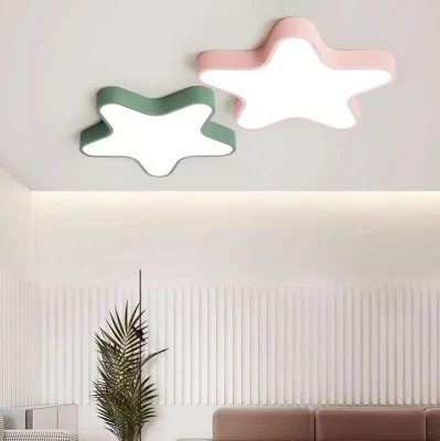 Lampada da soffitto moderna e creativa a LED Rosa Blu Star Baby Kids Lampada da soffitto a filo per la cameretta dei bambini (WH