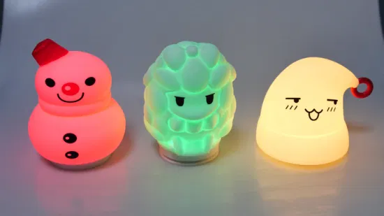 Lampada da comodino in silicone per bambini 3D di alta qualità Colori della luce notturna mutevoli Forma di orso Scelta del bambino Mini formato LED Lampada da comodino in silicone per bambini